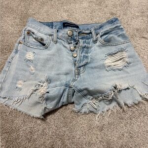 Aeropostale Light Blue Distressed Jean Shorts